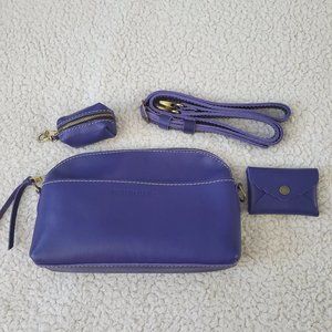Portland leather violet bundle, eclipse purse